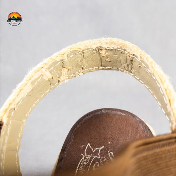 Nine West Jaxson Espadrille Wedge Sandal Brown Tan Boho Chic Women's Size 8.5 - Picture 13 of 15